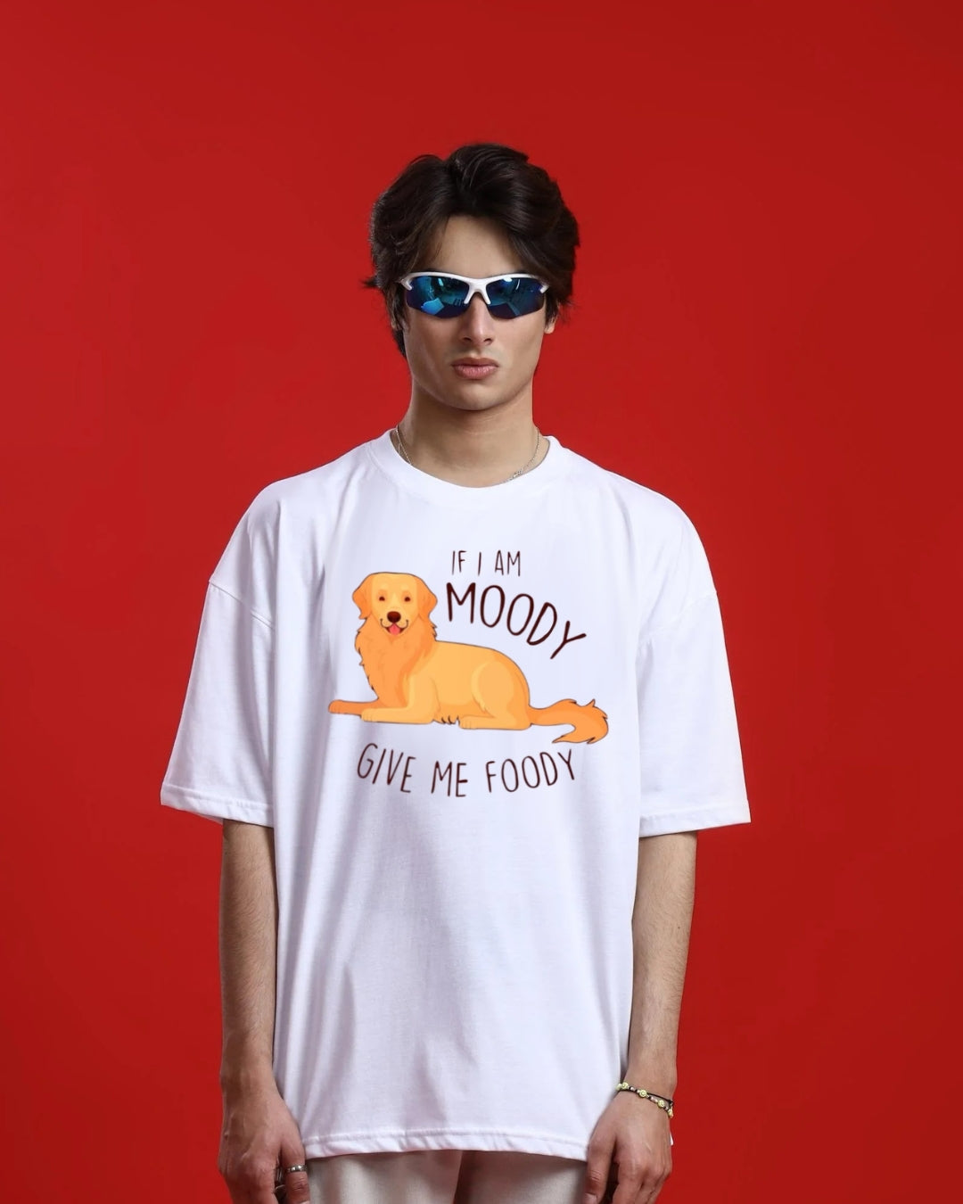 MOODY PUP UNISEX EXCLUSIVE OVERSIZED TEE - WHITE