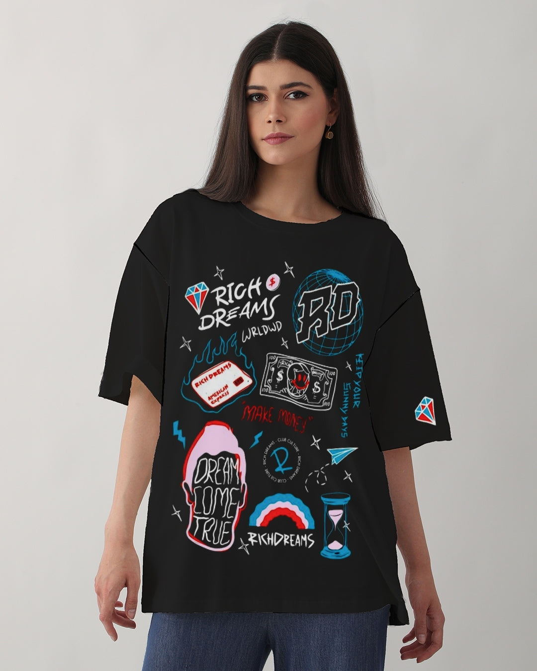 Pack of 2 Women's Oversized Tees - Game Over & Rich Dream