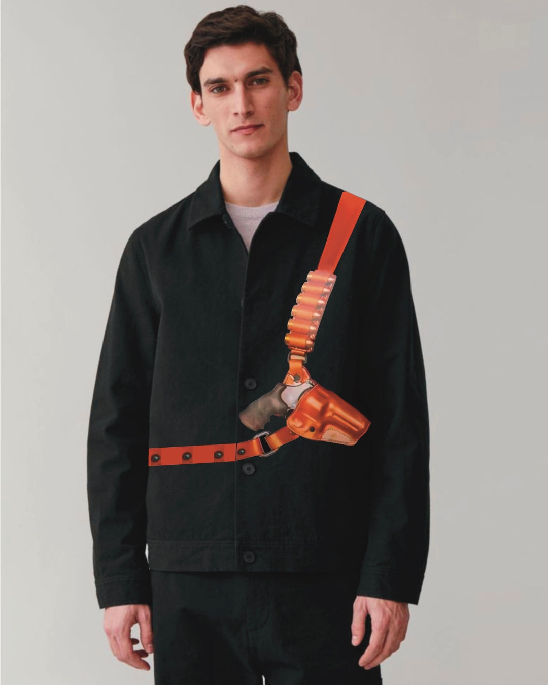 TAMANCHA FULL SLEEVE BLACK OVERSIZED KNITTED SHIRT(*)