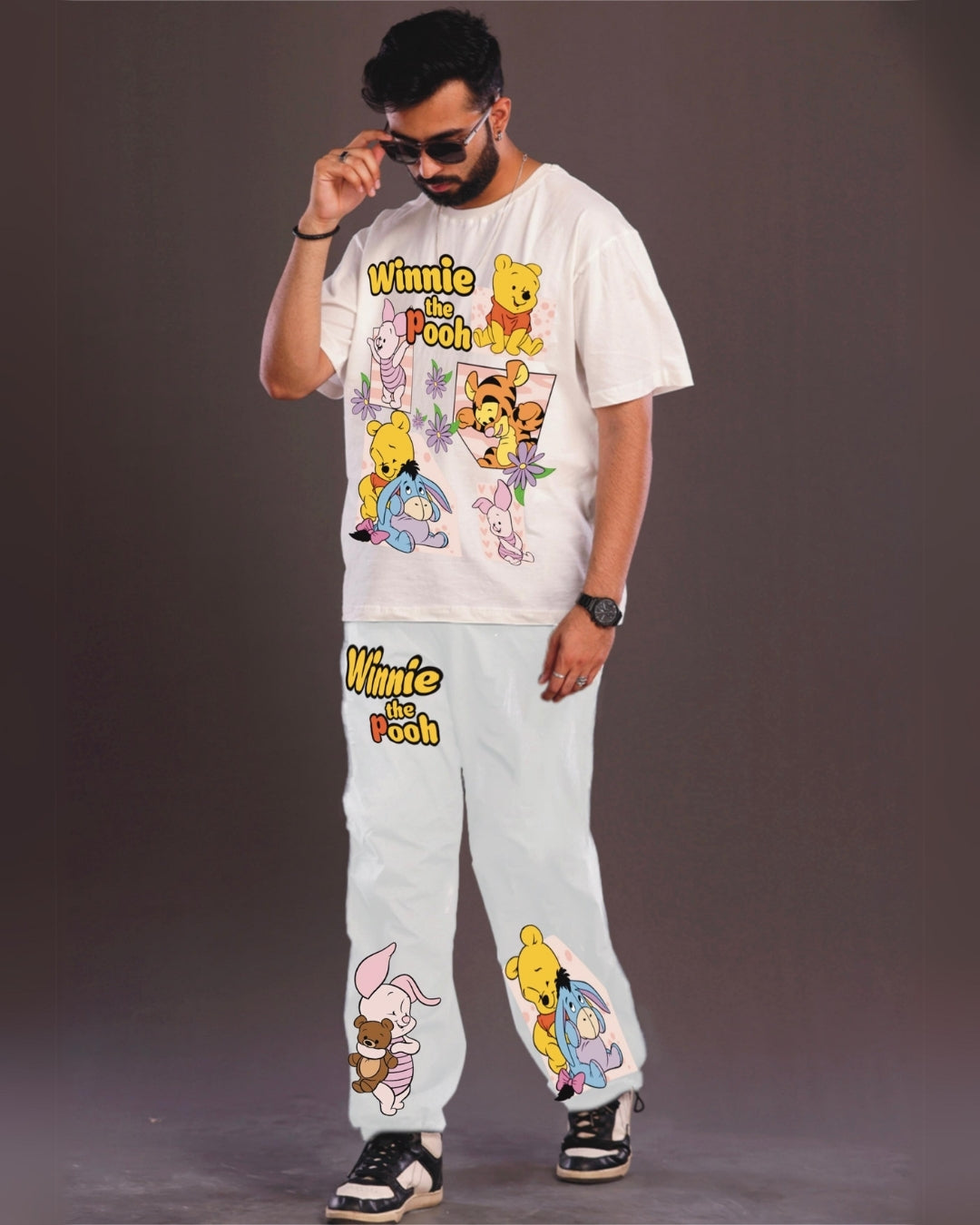 Winnie the Pooh Men's Oversized White and White Coord Set