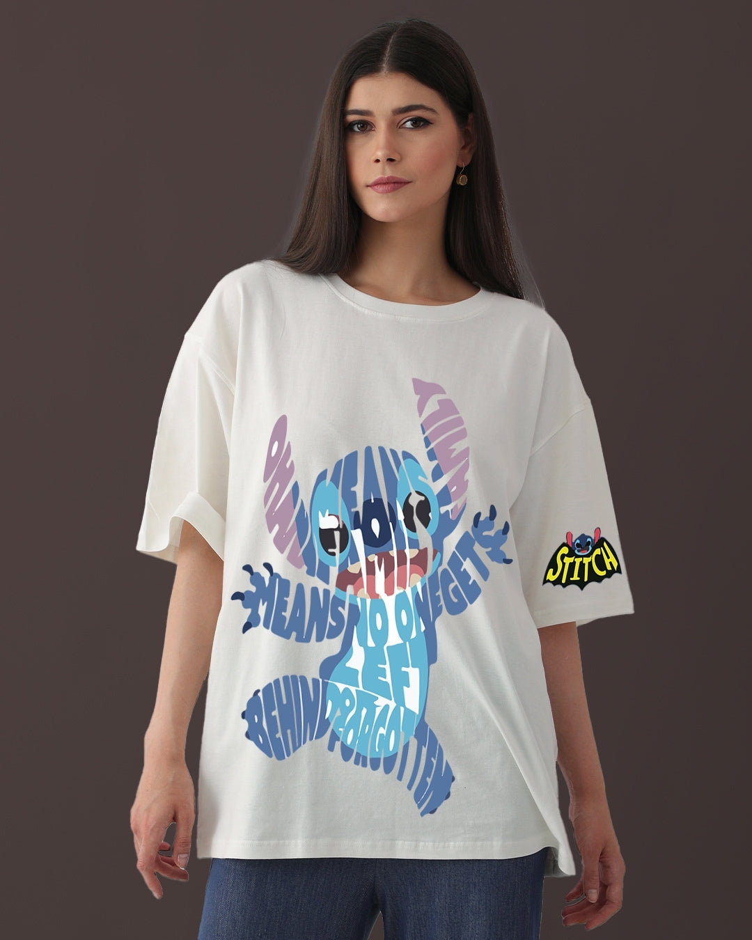 Pack of 2 Women's Oversized Tees - Super Mario & Stitch