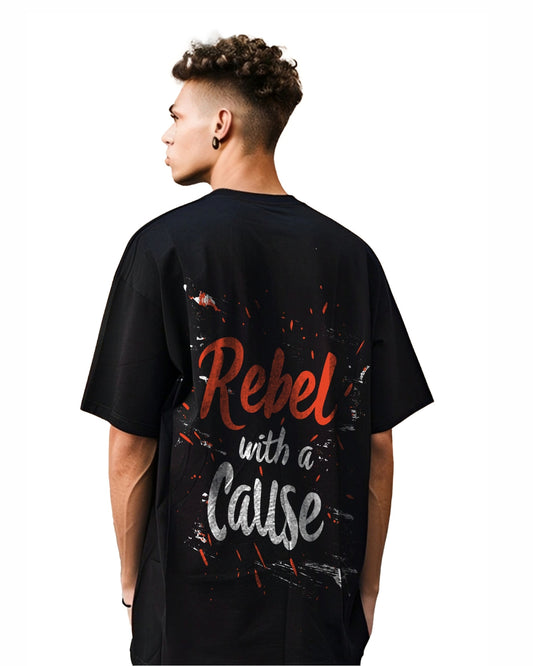 REBEL UNISEX EXCLUSIVE OVERSIZED TEE - BLACK