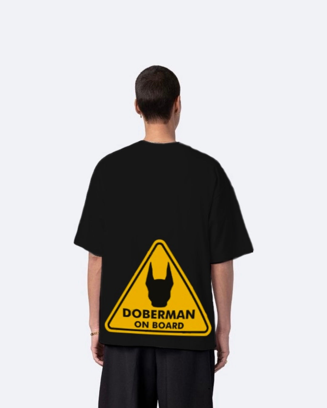 Doberman Black Urban Oversized T-Shirt for Men(*)