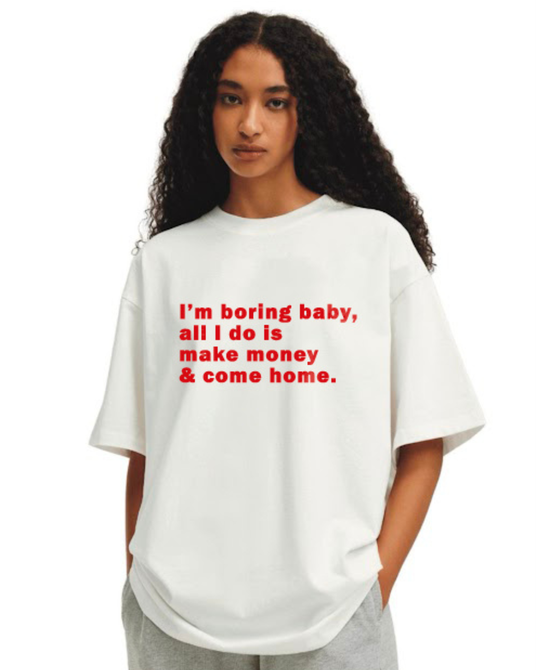 Women White Exclusive Oversized Tee - Malaika Edition