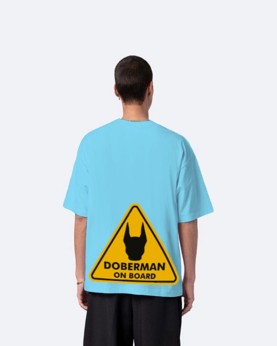 Doberman Blue Urban Oversized T-Shirt for Men