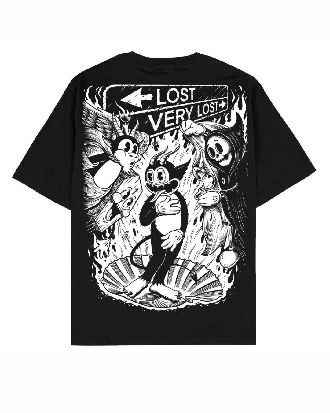Lost Unisex Exclusive Oversized Tee - Black(*)