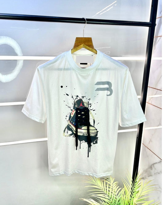BALEN'CIAGA SNEAKER UNISEX EXCLUSIVE OVERSIZED TEE - WHITE