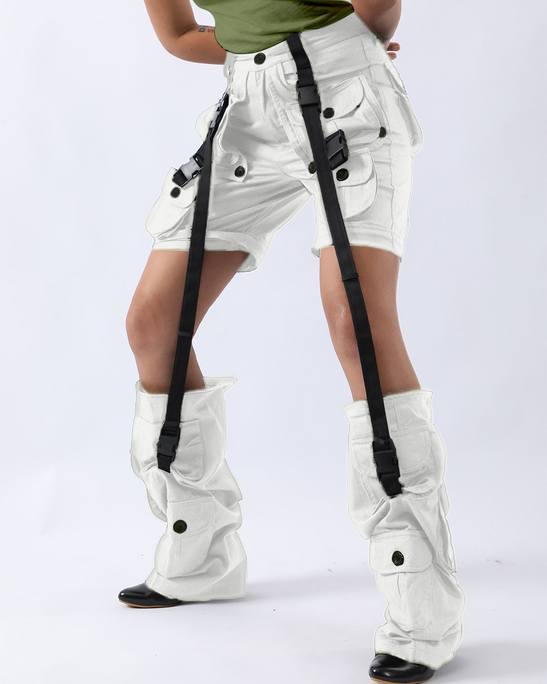 MaxFlex cargo pants  - White