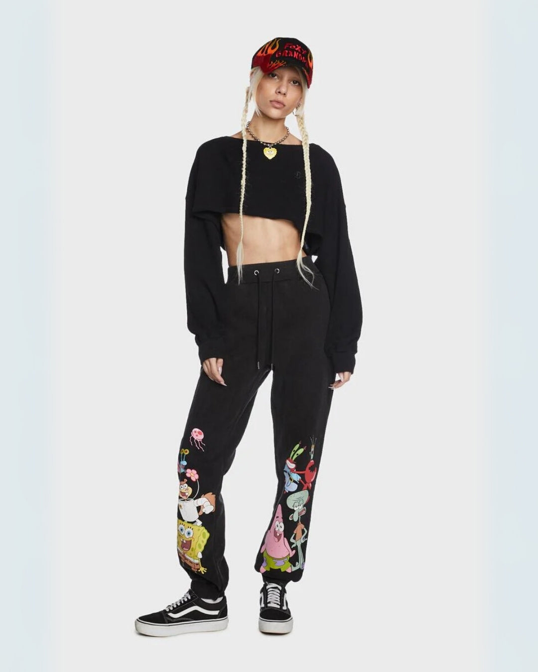 Women's Black Cotton Pant - SpongeBob Style
