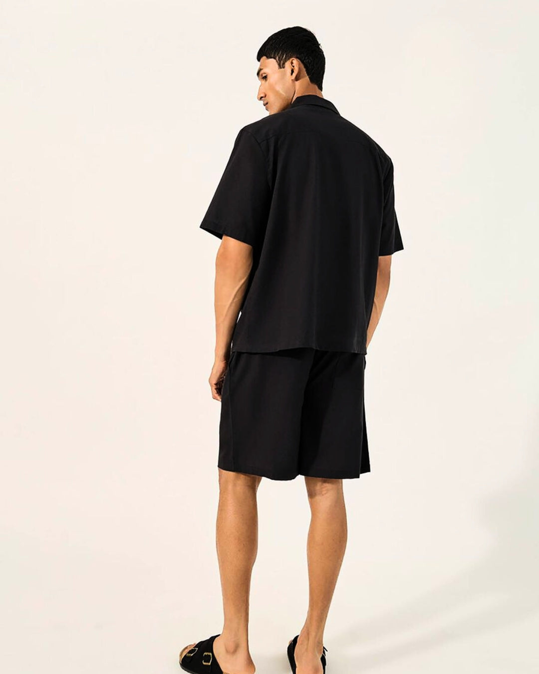 Palm Fire Knitted Shirt Cord Set