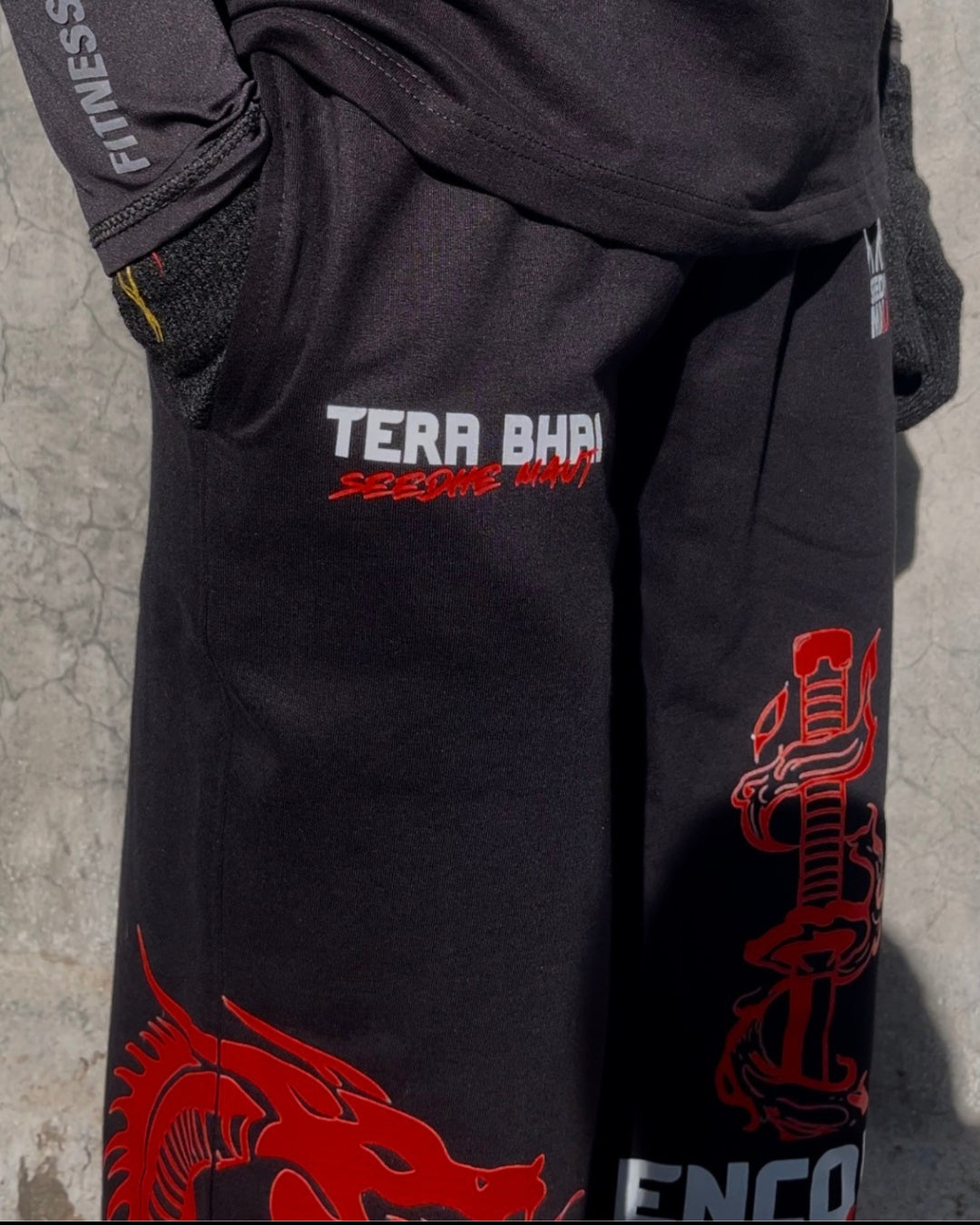 MEN'S BLACK COTTON PANT - BLOODY DRAGON