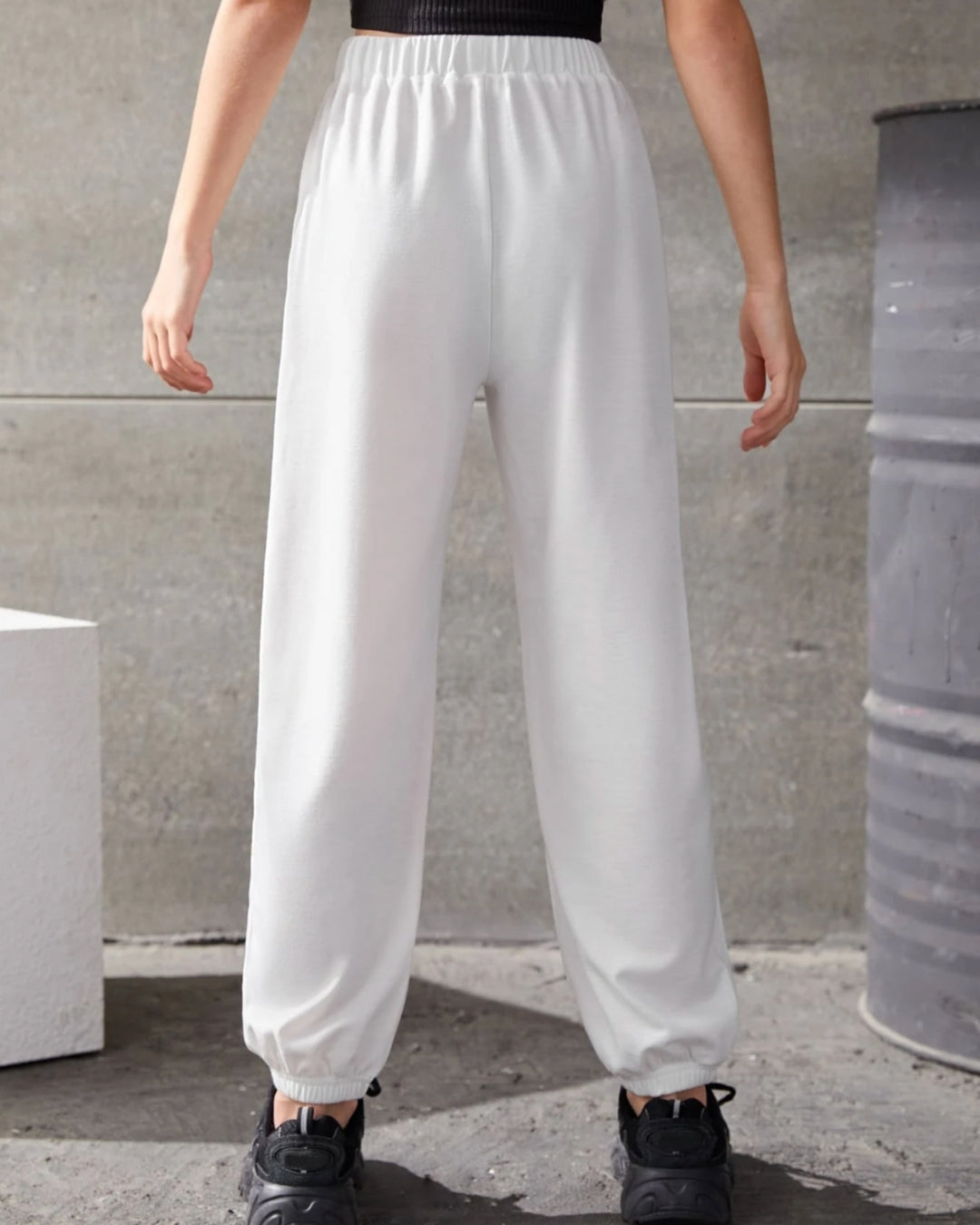 Women's White Cotton Pant - King