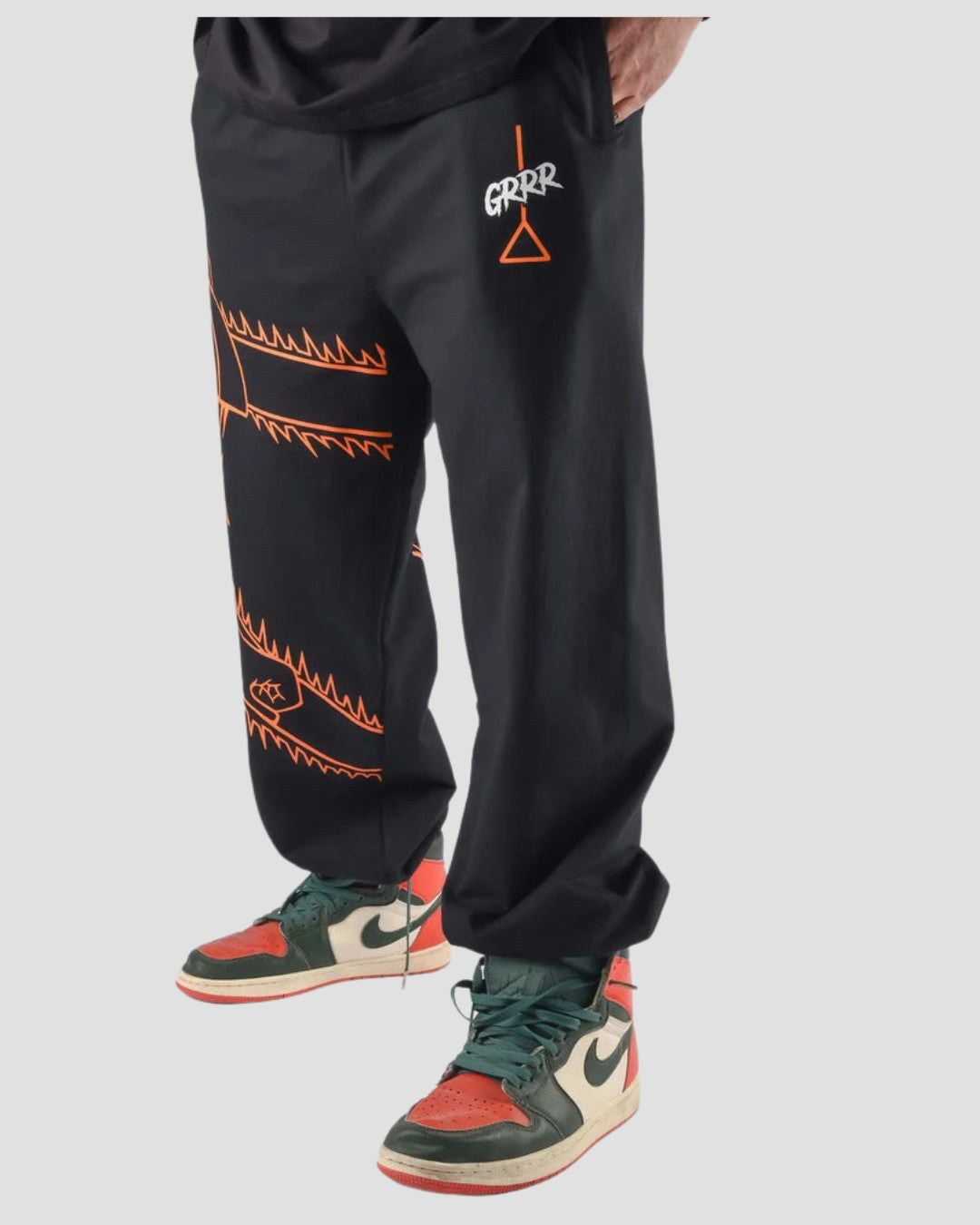 Men's Designer Black Cotton Pant - Chain Reaper