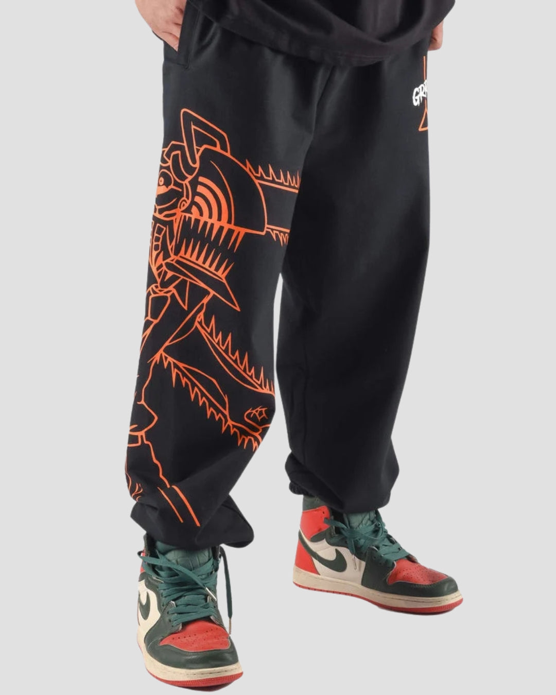 Men's Designer Black Cotton Pant - Chain Reaper