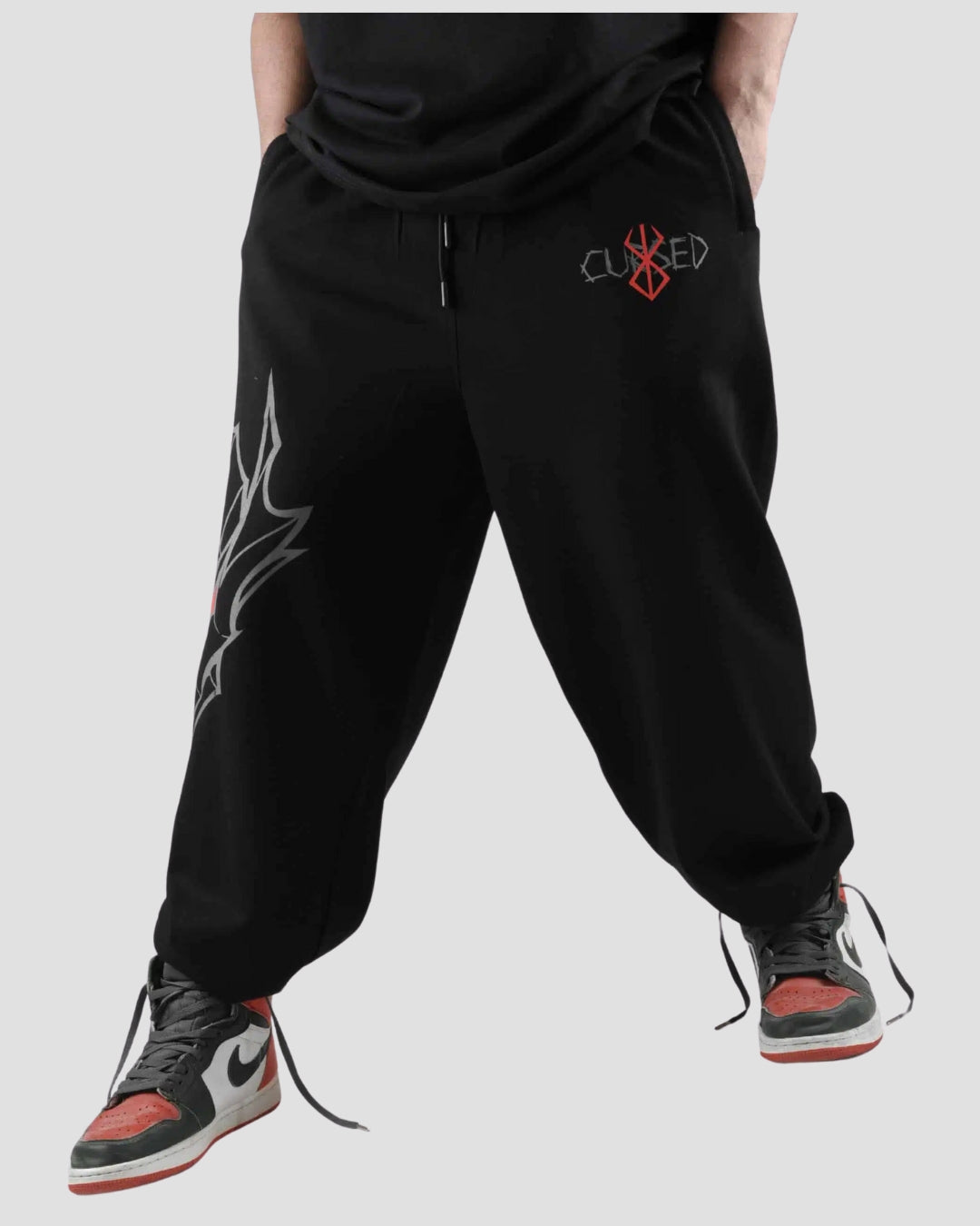 Men's Designer Black Cotton Pant - Dark Warlord