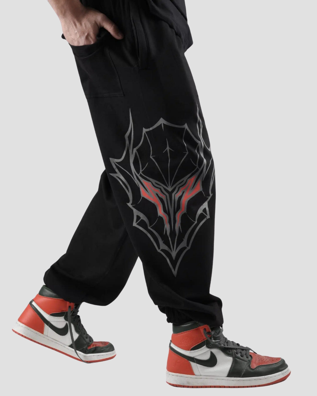 Men's Designer Black Cotton Pant - Dark Warlord