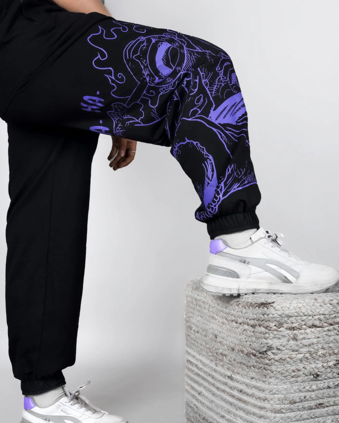 Men's Designer Black Cotton Pant - Luffy Gear