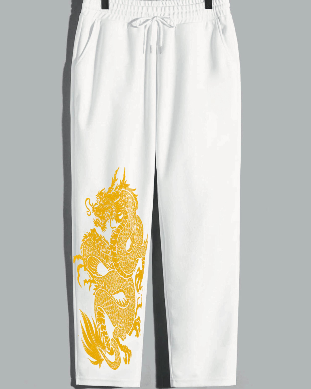 MEN GOLDEN DRAGON WHITE PANT (*)