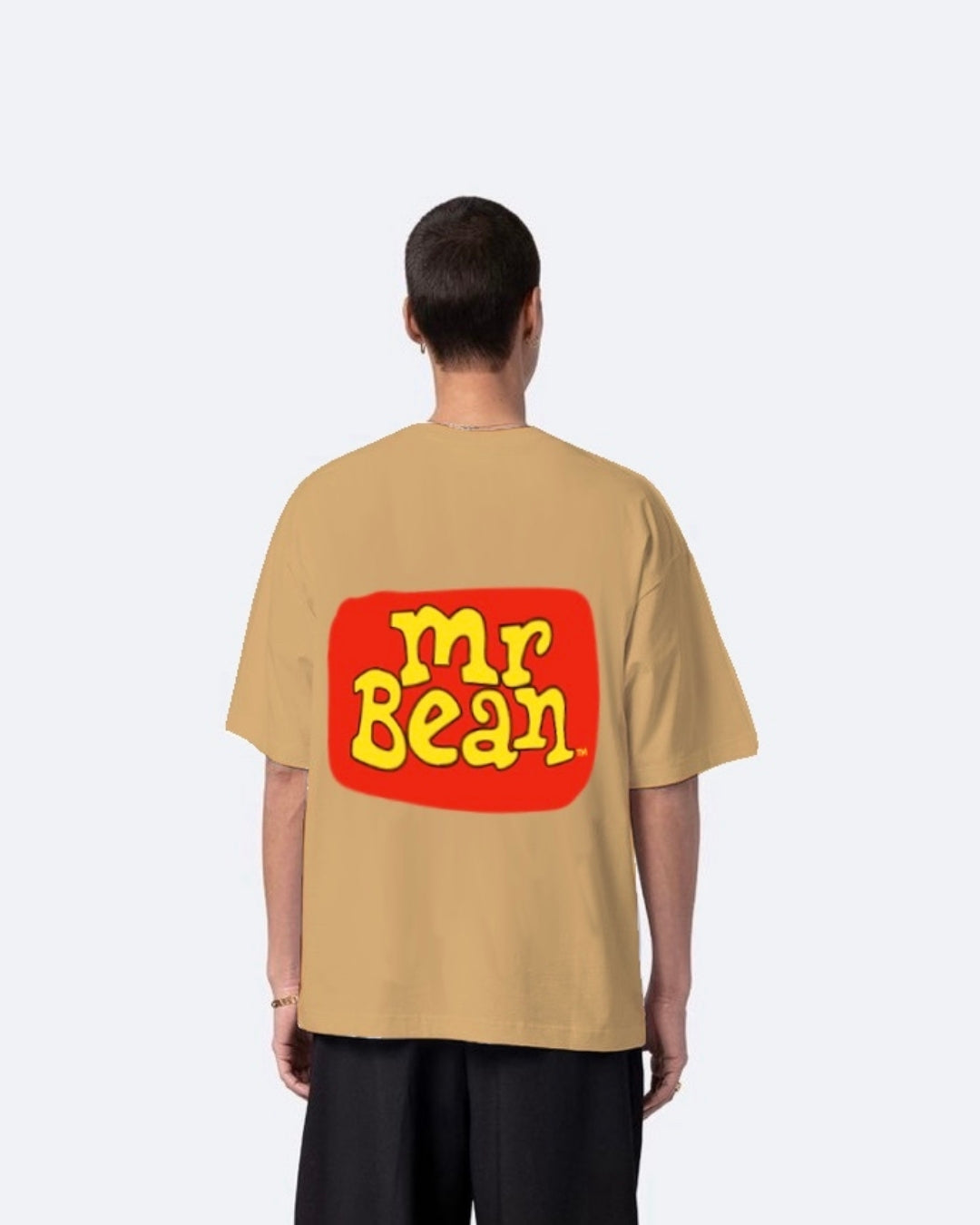 Mr Bean Beige Urban Oversized T-Shirt for Men