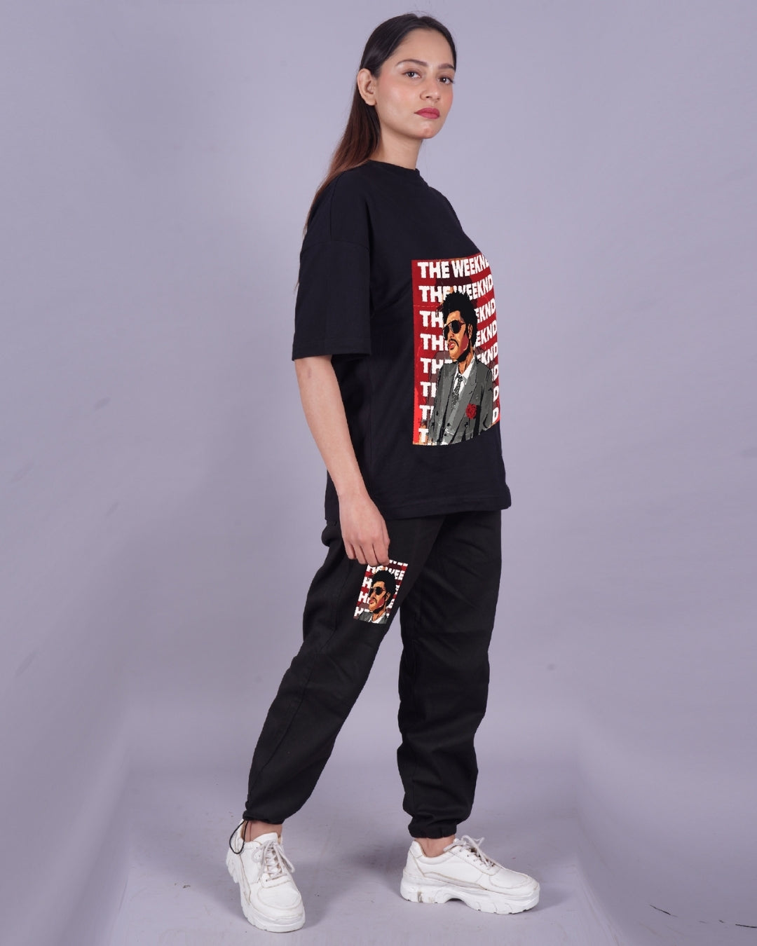 Women The Weekend Oversized Co-Ord Set - Black and Black 2