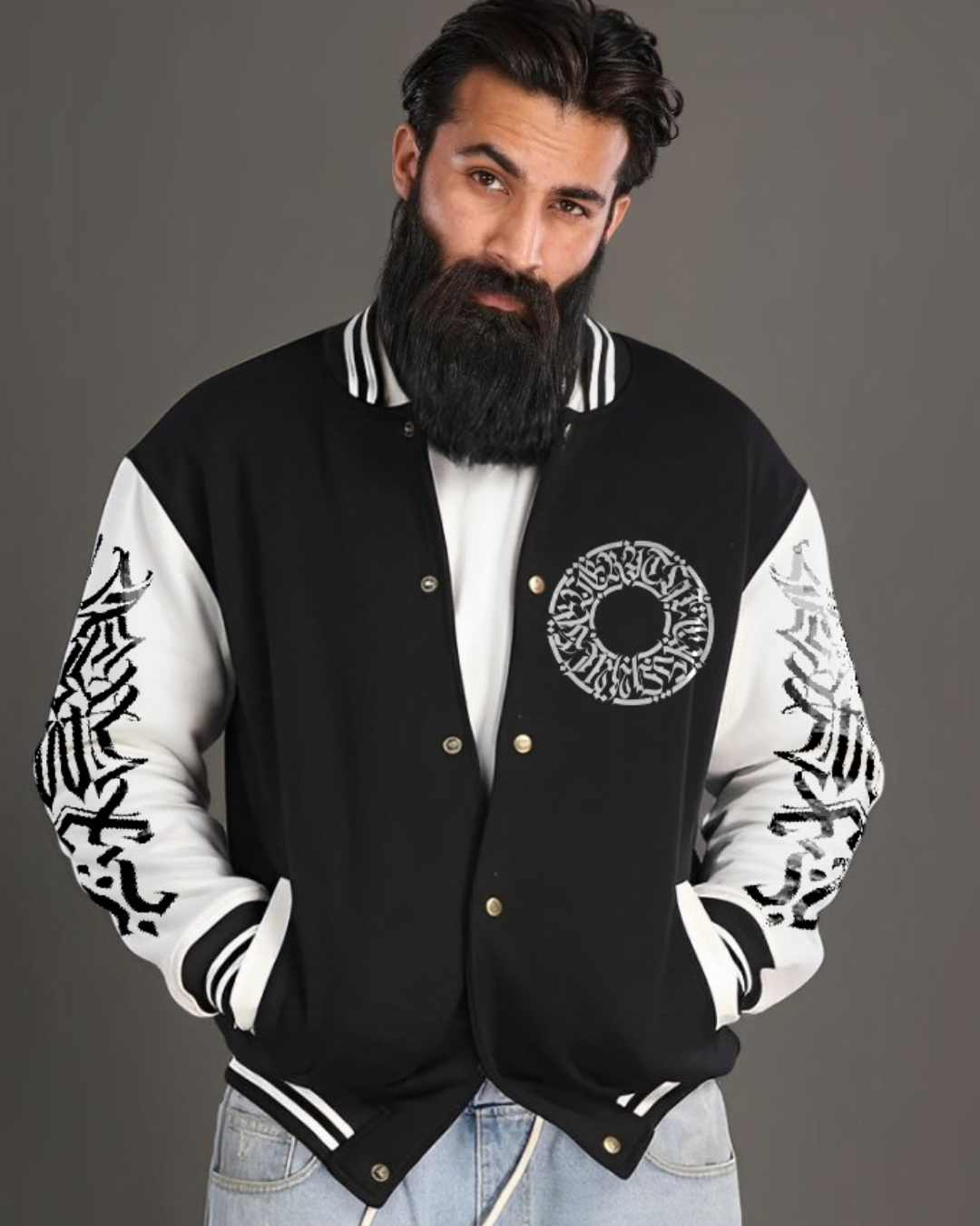 Men's Black Varsity Jacket - No Fear Edition
