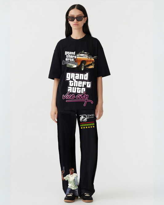 WOMEN'S GTA VICE CITY CORDSET (BLACK AND BLACK)