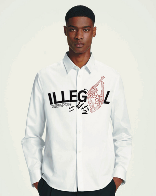 GANGSTER MAFIA FULL SLEEVE WHITE SHIRT