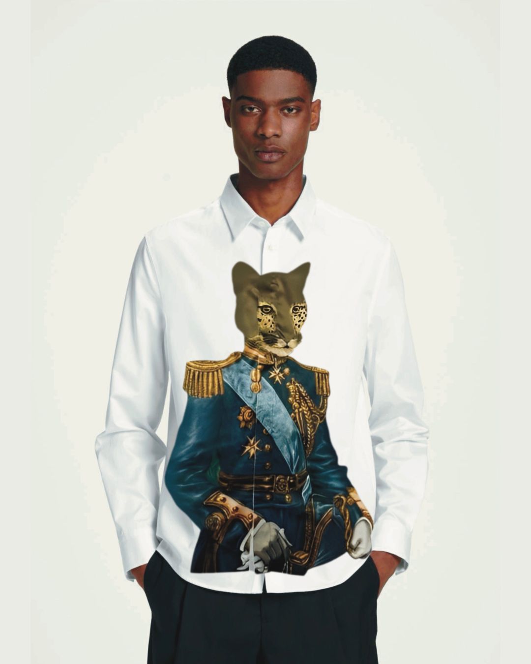 GOLDEN CAT WHITE FULL SHIRT