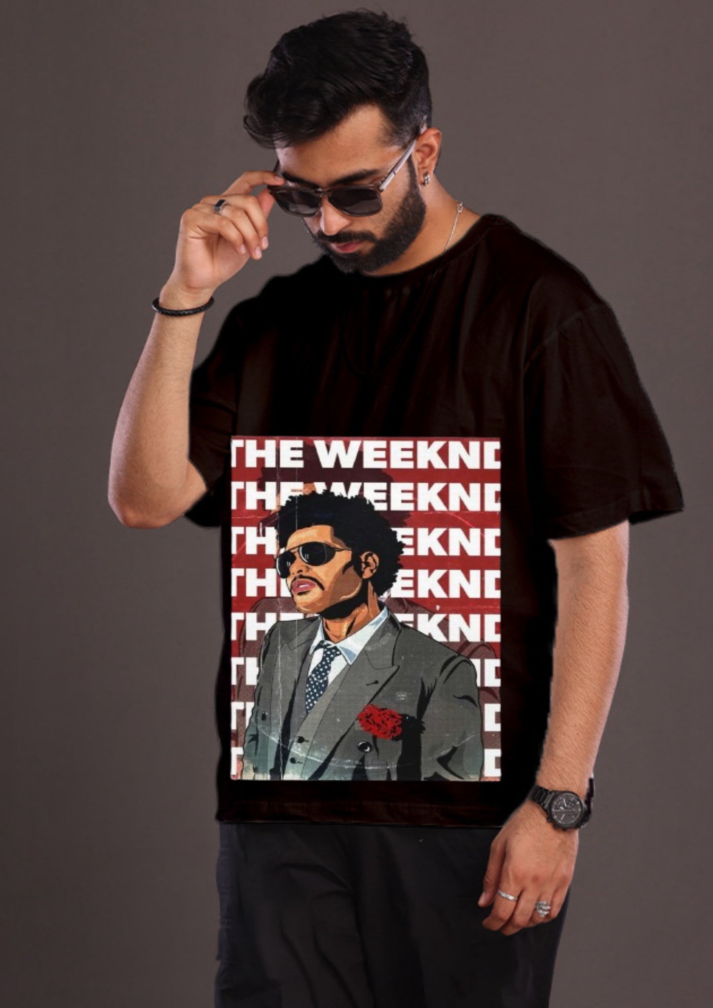 Men's The Weekend Black Oversized T-Shirt