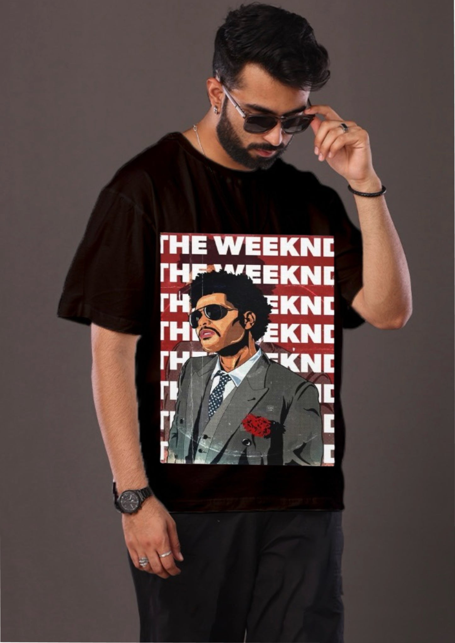 Men's The Weekend Black Oversized T-Shirt