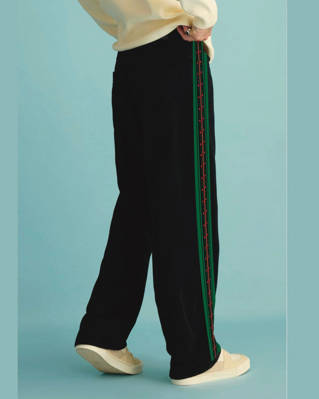 MEN'S DESIGNER BLACK COTTON PANT - DILJIT'S STYLE(*)