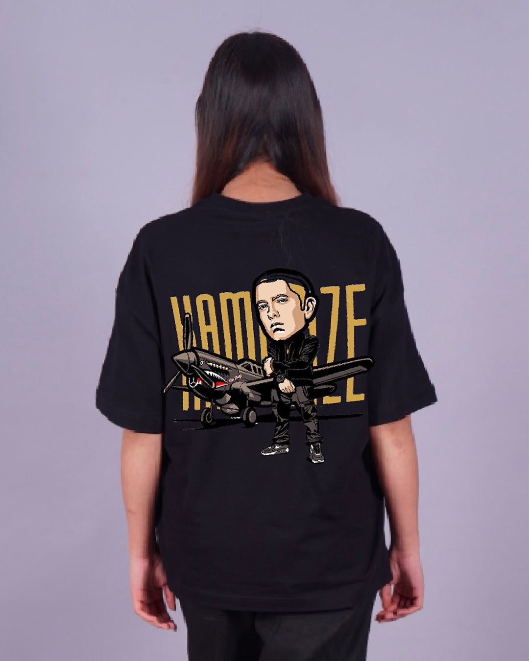 Pack of 2 Women's Oversized Tees - Eminem Graphic & Kamikaze
