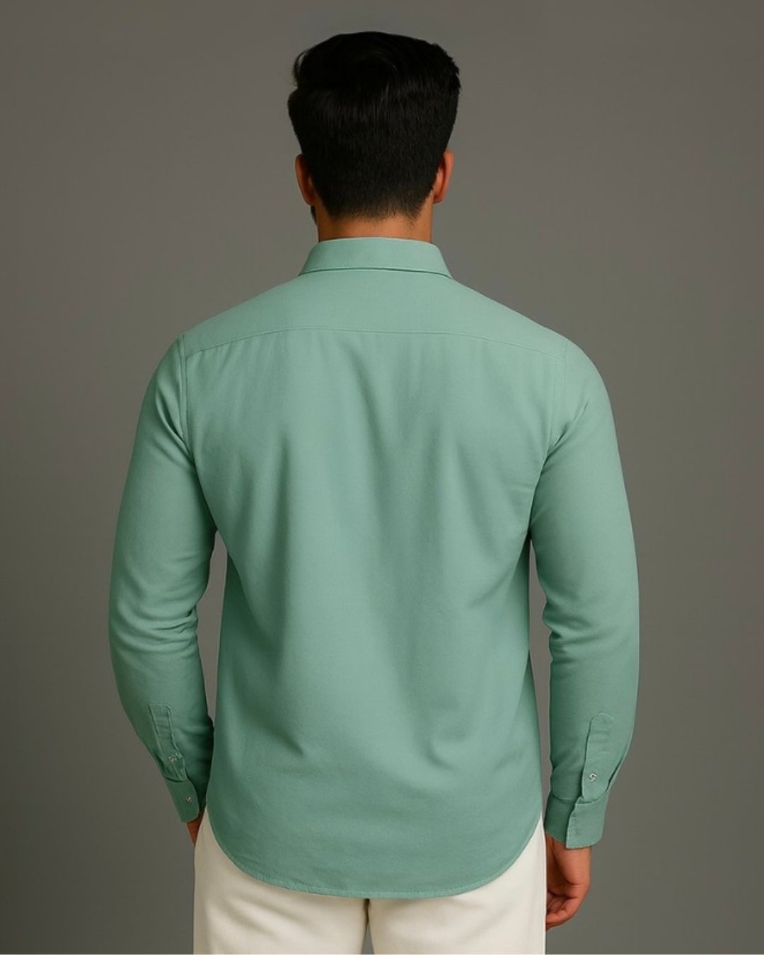 MEN'S ARE YOU OK FULL SLEEVE GREEN SHIRT