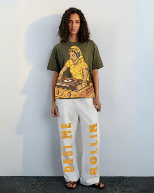 WOMEN'S DESI BOLD CORDSET (OLIVE AND WHITE)