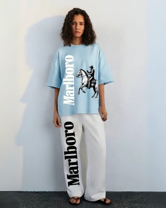 WOMEN'S HORSE MB CORDS (BLUE AND WHITE)