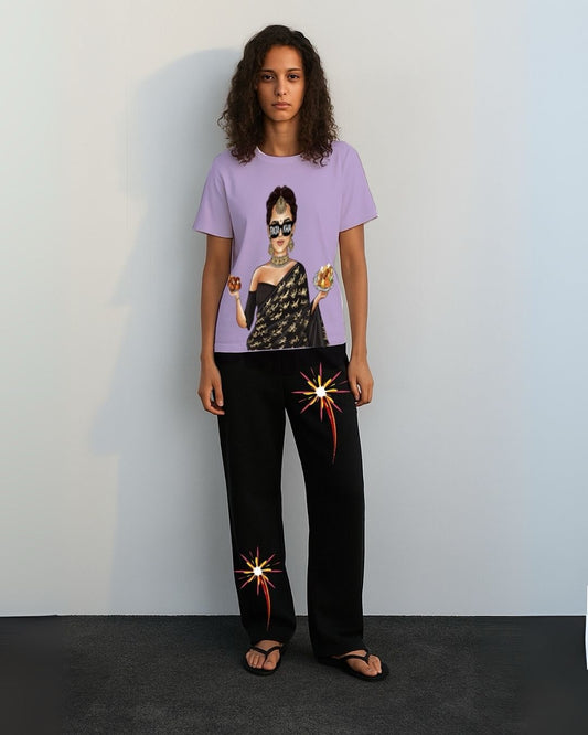 WOMEN'S PATAKA CORDSET (PURPLE AND BLACK)