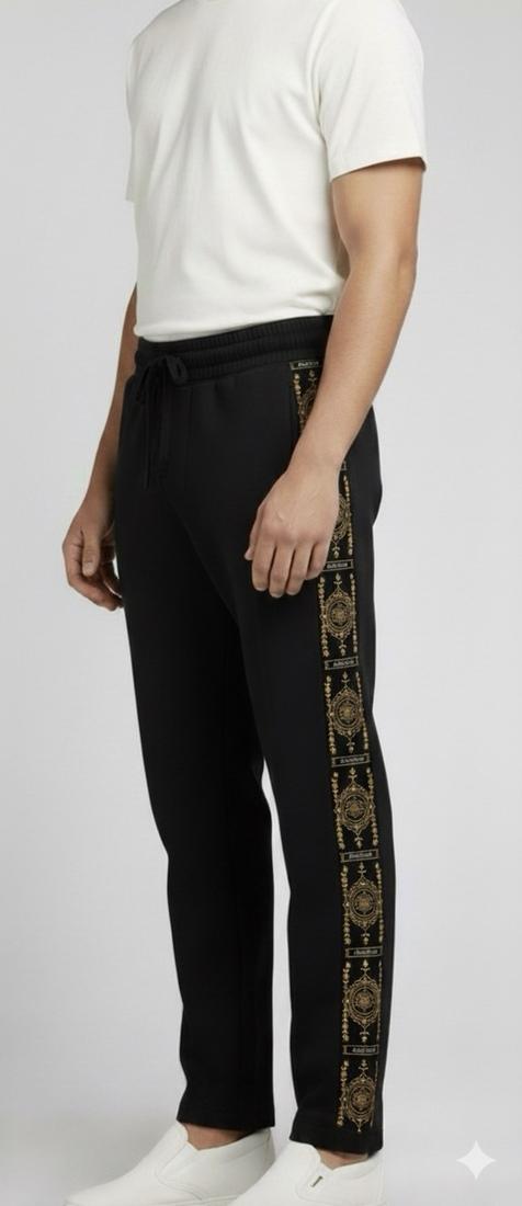 Patch Strip - BLACK COTTON PANTS