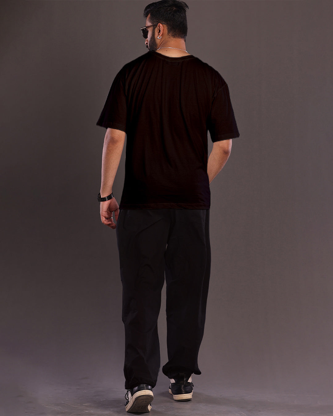 Men's Naruto Fire Oversized Co-Ord Set - Black and Black