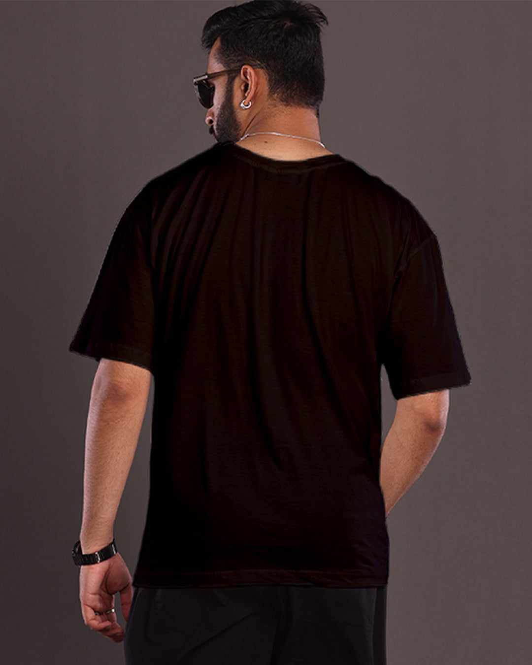 Men's Black Oversized T-Shirt - Naruto Fire