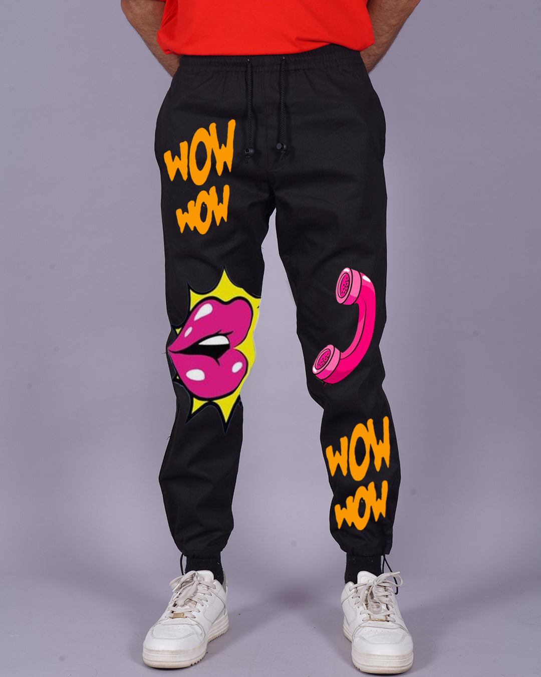 Men's Black Cotton Pants - Wow Effect(*)