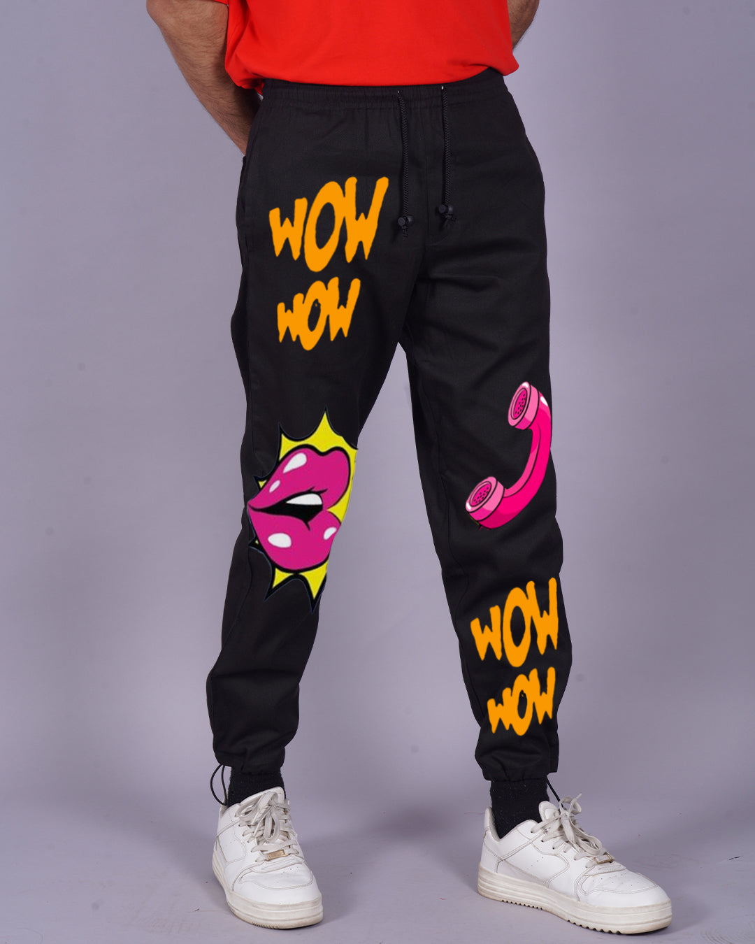 Men's Black Cotton Pants - Wow Effect(*)