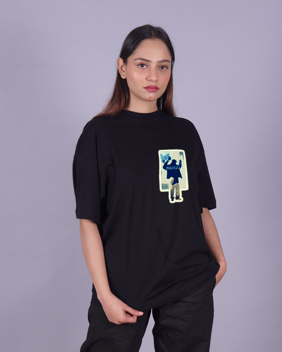 Women's BTS Oversized T-Shirt Combo: RM & Indigo (Pack of 2)