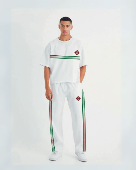 MEN'S DILJEET STYLE CORD CO ORD SET WHITE AND WHITE (*)