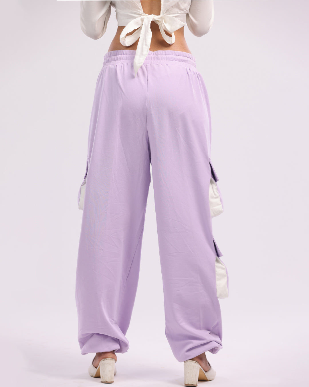 Feminist Fashion: Lavender All Day Women's Cotton Cargo Joggers