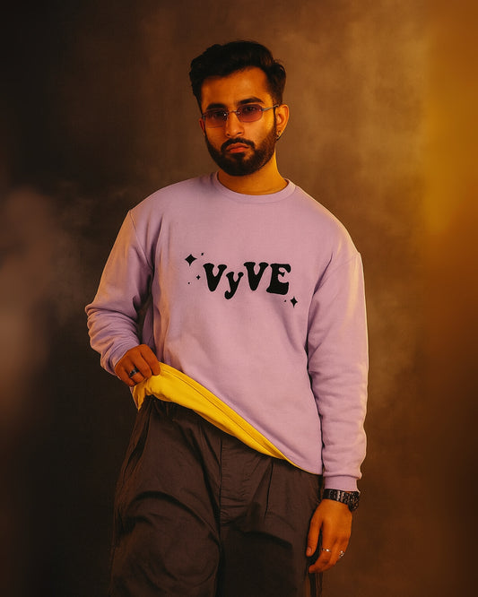 Two Looks, One Sweatshirt - Lilac & Sunflower Yellow Oversized Fit