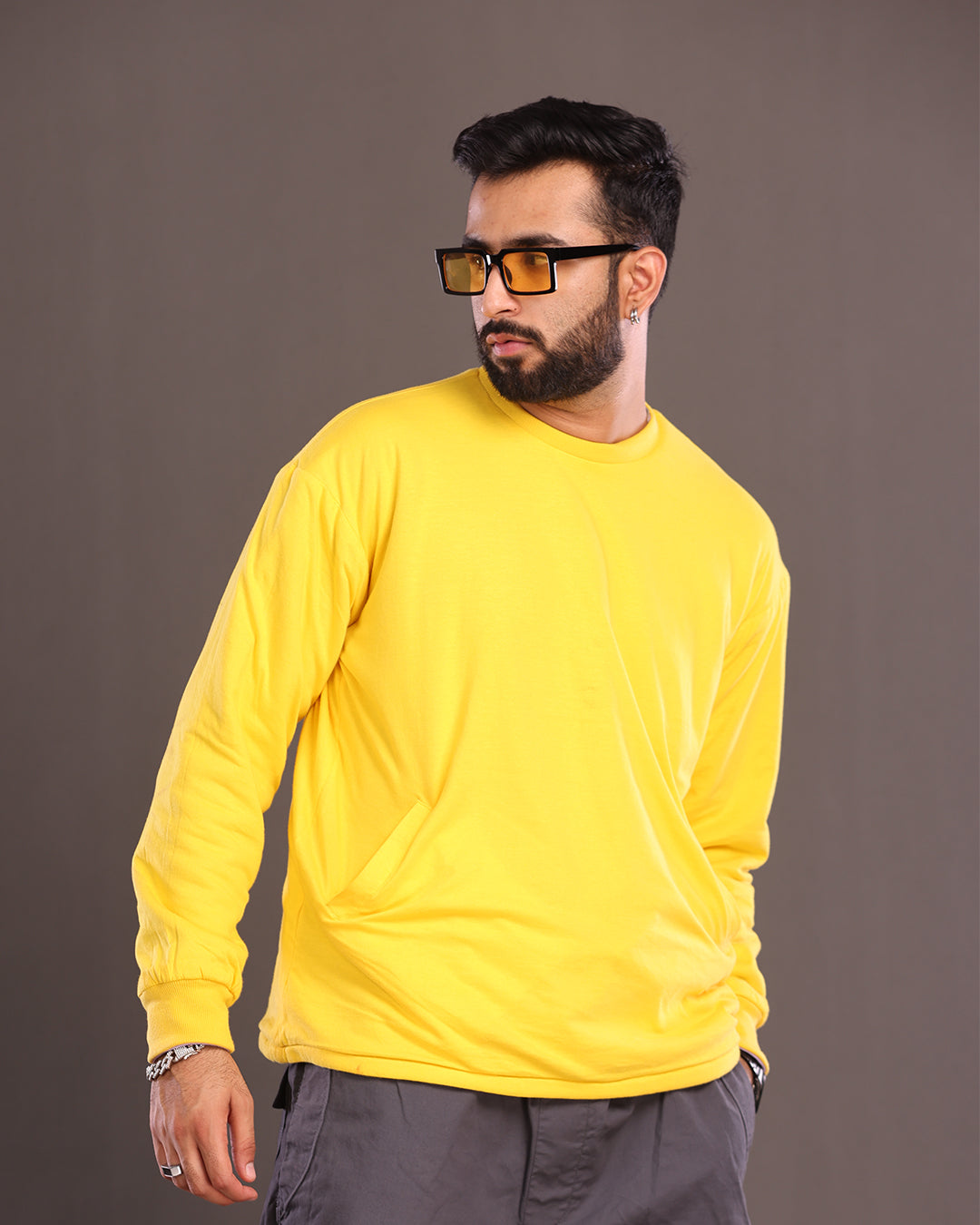 Two Looks, One Sweatshirt - Lilac & Sunflower Yellow Oversized Fit