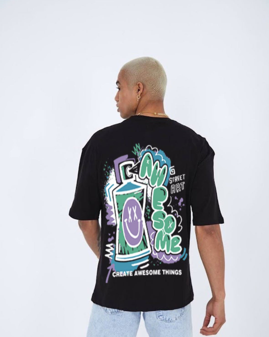 Awesone Unisex Exclusive Oversized Tee - Black
