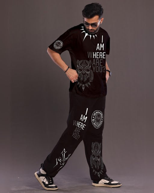 Black Men's Where Are You Coord Set - Men's Choice