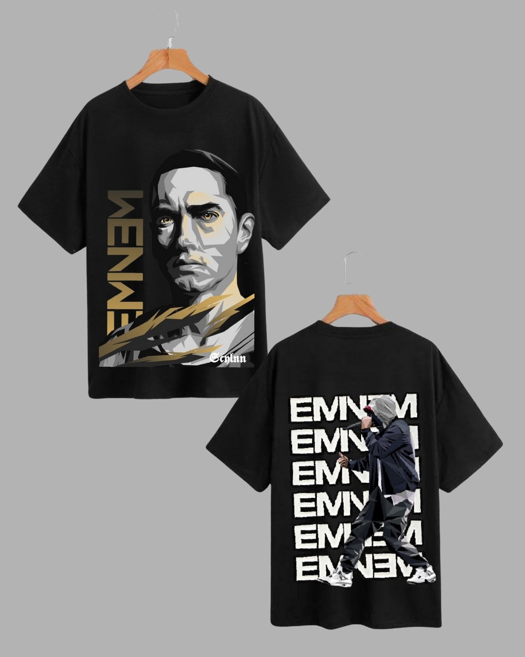 Pair of Women's Eminem Oversized Tees: Eminem Graphic & Eminem (Pack of 2)