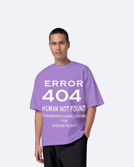 404 Error Purple Urban Oversized T-Shirt for Men